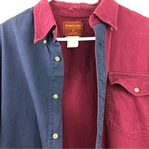 Wrangler Rustler Casual Mens Medium Multicolor/Red/Green/Blue Shirt